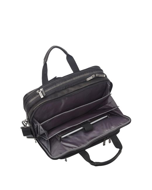 kenneth cole reaction colombian leather dowel rod double gusset laptop briefcase