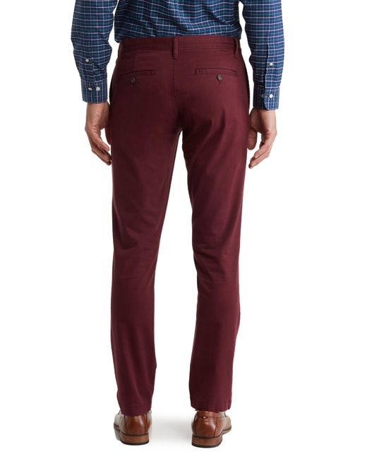 14th & Union Red The Wallin Stretch Twill Trim Fit Chino Pants for men