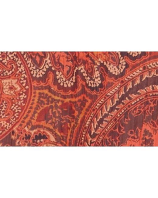 L'Agence Red Lillian Paisley Wide Leg Pants