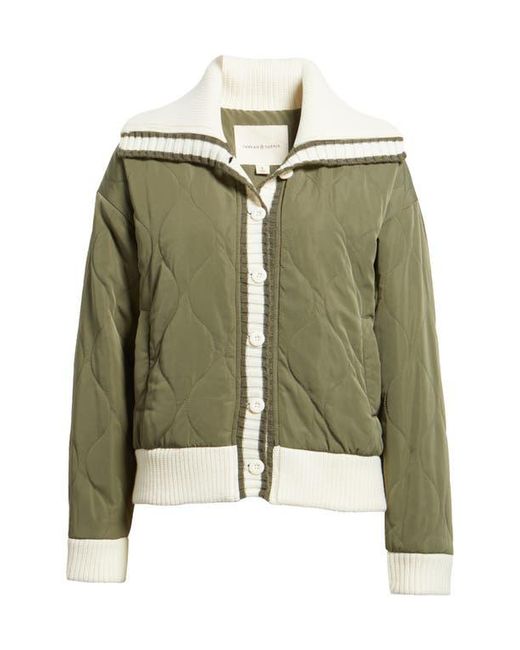 Thread & Supply Natural Knit Collar Quilted Jacket