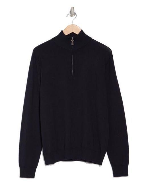 Tom Baine Black Solid Quarter Zip Pullover for men
