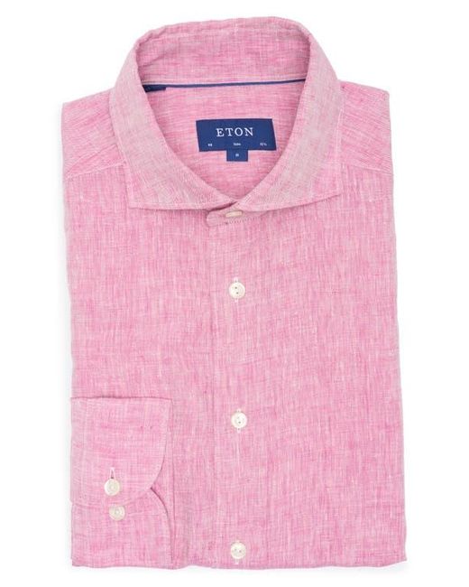Eton of Sweden Pink Slim Fit Linen Dress Shirt for men