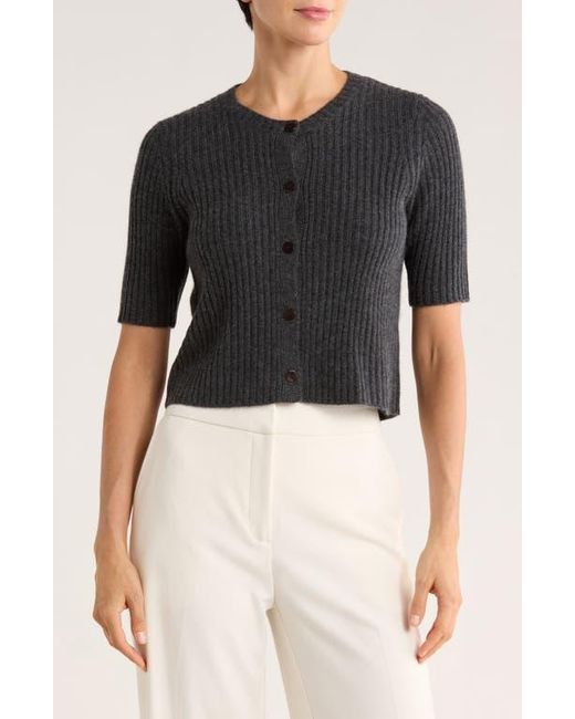 Magaschoni Blue Short Sleeve Cashmere Cardigan