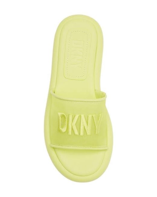 DKNY Yellow Odina Platform Slide Sandal