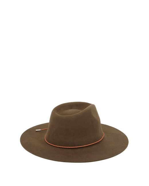 San Diego Hat Brown Strap Detail Dented Wool Hat for men