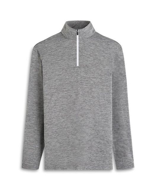 Bugatchi Gray Quarter Zip Performance Pullover for men