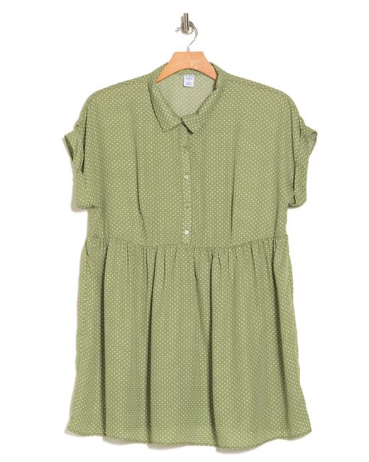 Melrose and Market Green Babydoll Shirtdress
