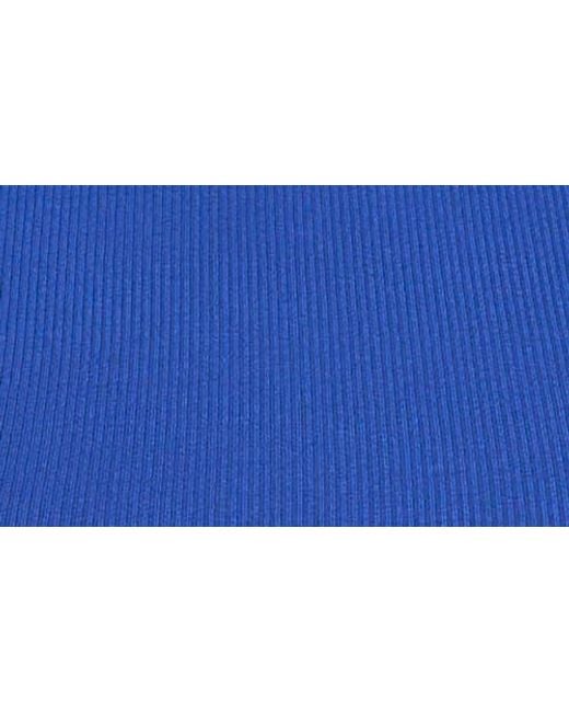 Halogen® Blue Fitted Ribbed Tank Top