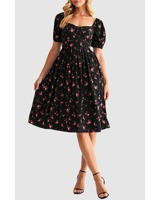 puff sleeve lace trim midi dress And Now This Trendy Plus Puff-Sleeve Lace-Trim Midi Dress, Exclusively at Macy's