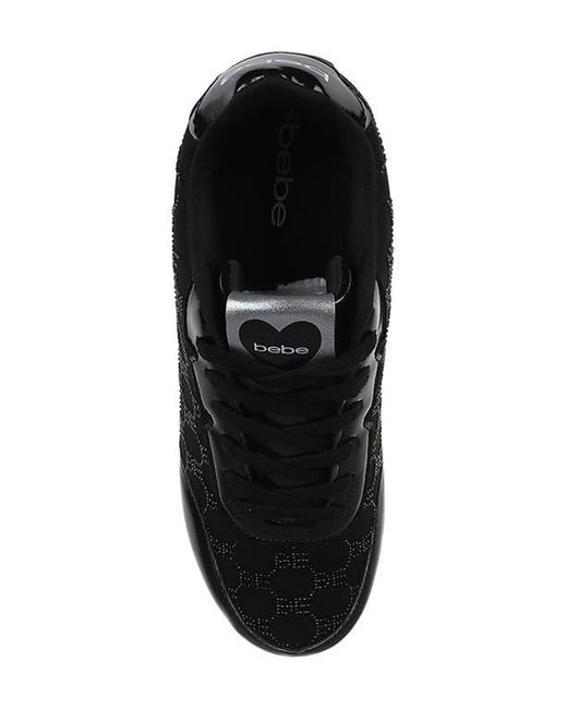 Bebe Black Rhinestone Jogger Sneaker