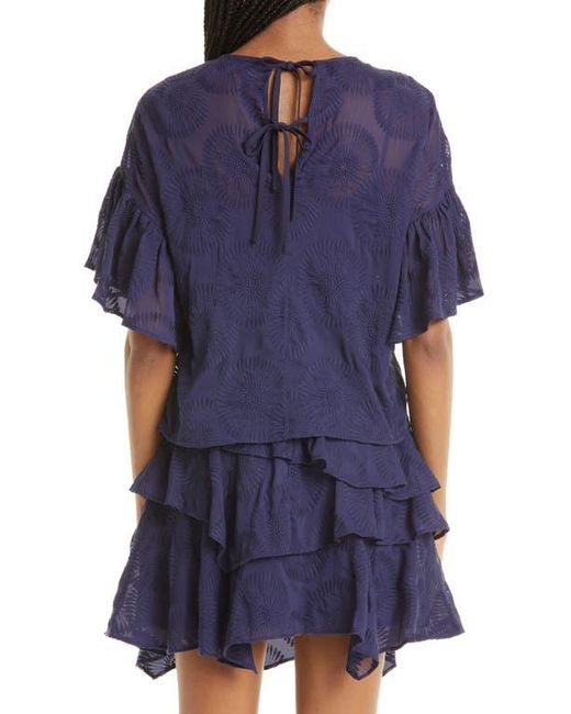 Ted Baker Blue Brionni Flutter Sleeve Top