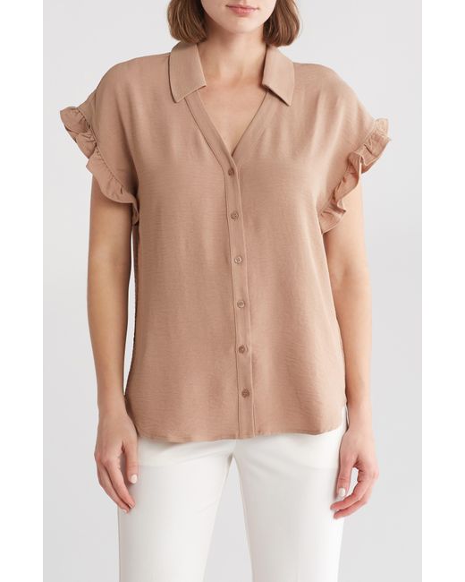 Pleione Multicolor Crinkle Button-up Shirt