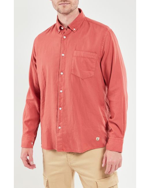 Armor Lux Red Cotton Button Down Shirt for men
