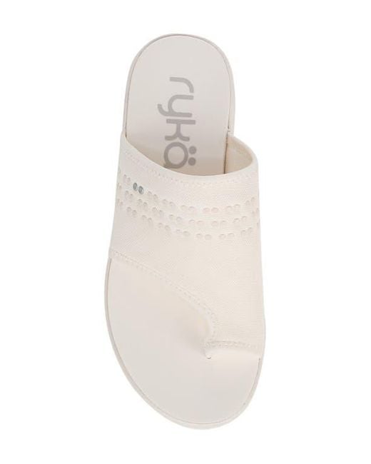 Ryka White Elegance Slide Sandal