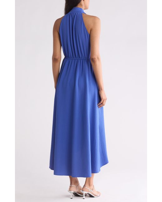 Calvin Klein Blue Drape Front Gauze Dress