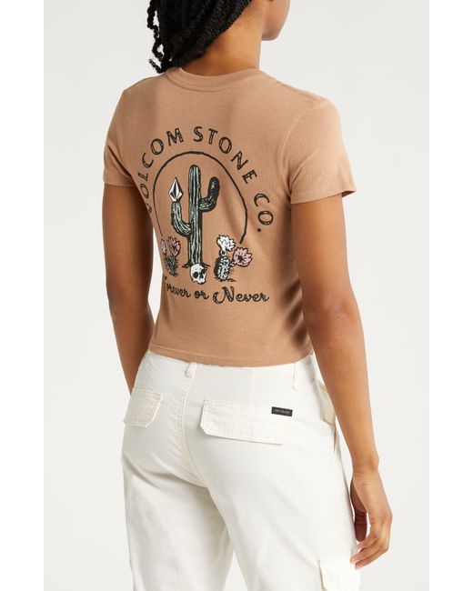 Volcom White Kindness Crop Cotton Graphic Baby T-shirt
