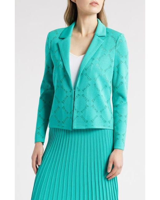 Ming Wang Blue Burnout Knit Jacket