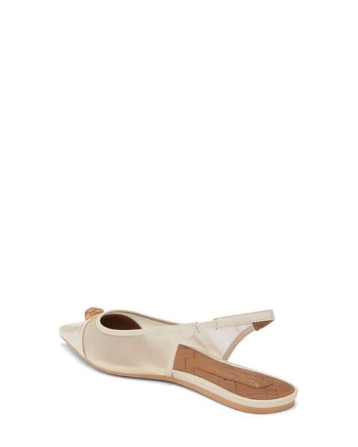 Kurt Geiger Natural Belgravia Eagle Slingback Flat