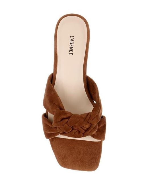 L'Agence Brown Lea Slide Sandal