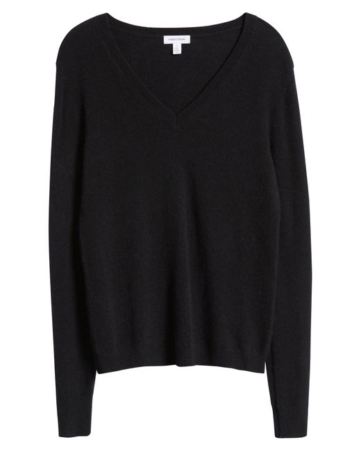 Nordstrom Cashmere Essential V-neck Sweater In Black At Rack - Lyst