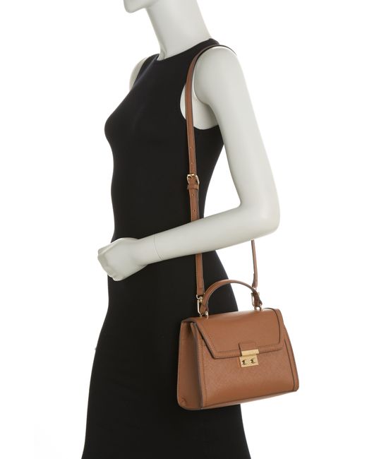 Anne Klein Top Handle Satchel Bag in Brown Lyst