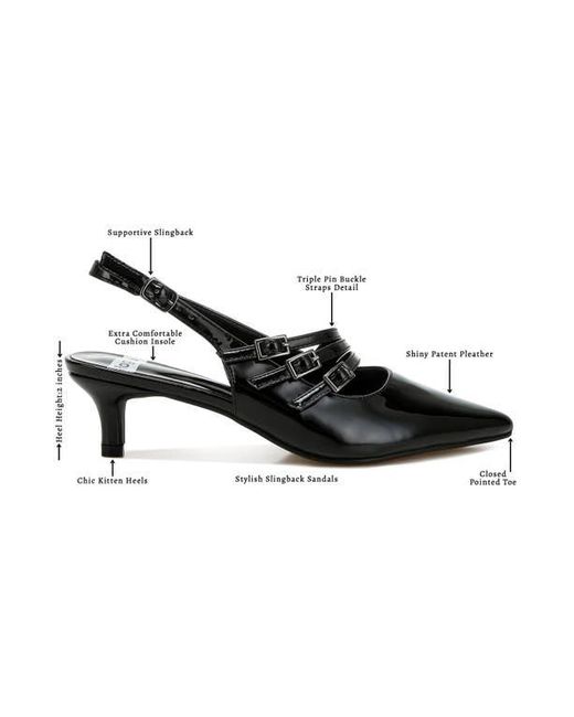 Rag & Co Black Kanebei Slingback Pump
