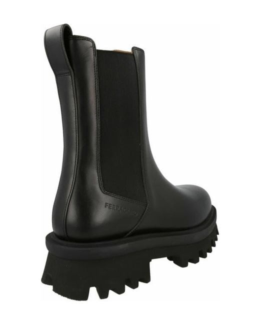 Ferragamo Black Flash Chelsea Boot for men