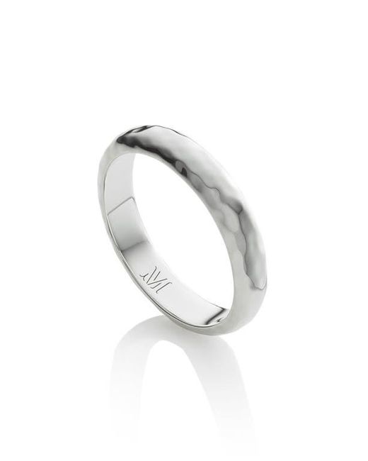 Monica Vinader Metallic Alta Hammered Sterling Ring for men