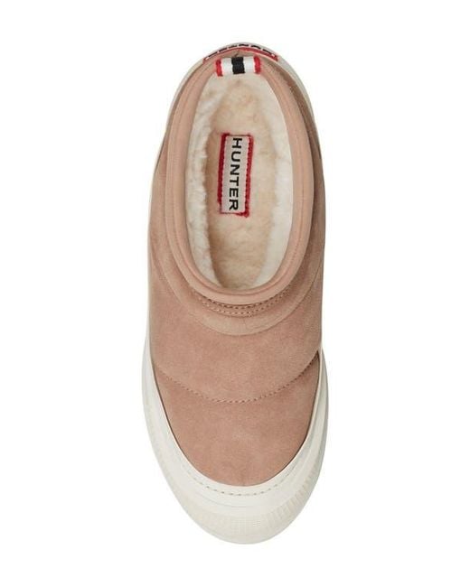 Hunter Natural Askern Waterproof Suede Platform Bootie