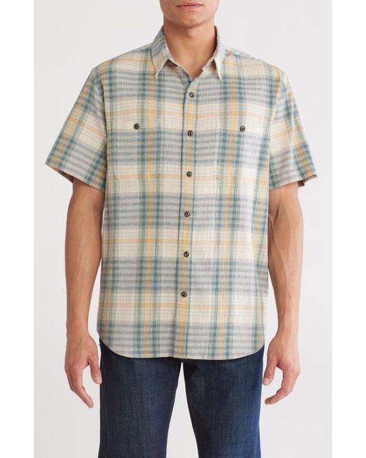 Lucky Brand Multicolor Crinkle Mason Short Sleeve Button-Up Shirt for men