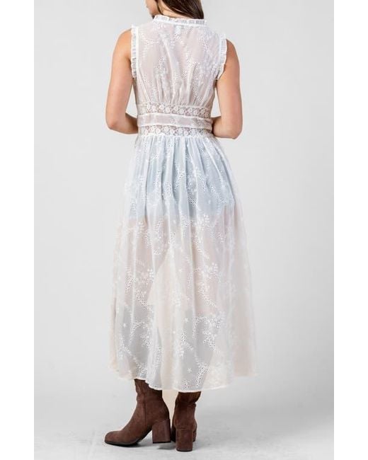Beivy White Embroidered Duster