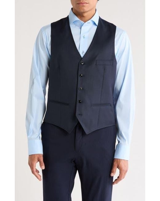 Ted Baker Blue Troy Trim Fit Wool Vest for men