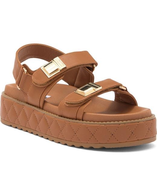 【Steve Madden】Bowie プラットフォームスリングバックサンダル Steve Madden Bowie Platform Slingback Sandal in Brown | Lyst