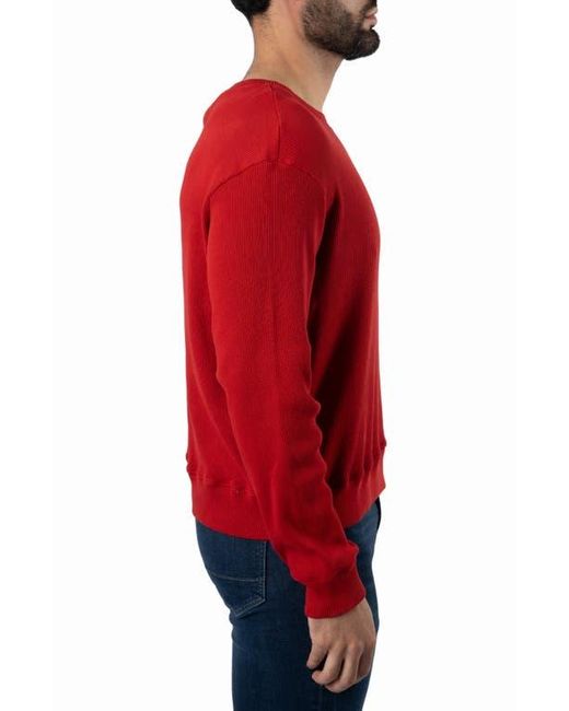 Jared Lang Red Ribbed Crewneck Sweater for men