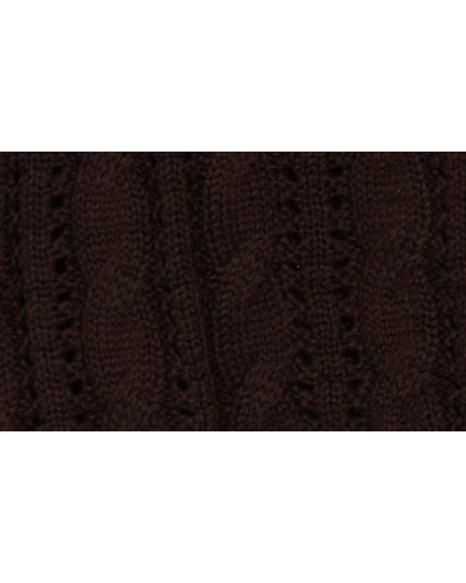 Vigoss Black Crop Pointelle Short Sleeve Cardigan