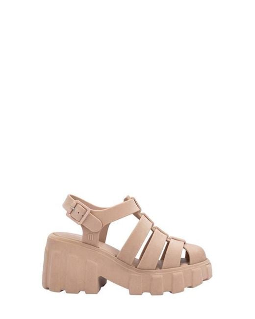 Melissa Pink Megan Velvet Platform Fisherman Sandal