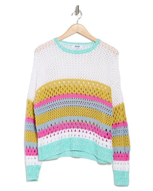 525 White Arya Openwork Sweater