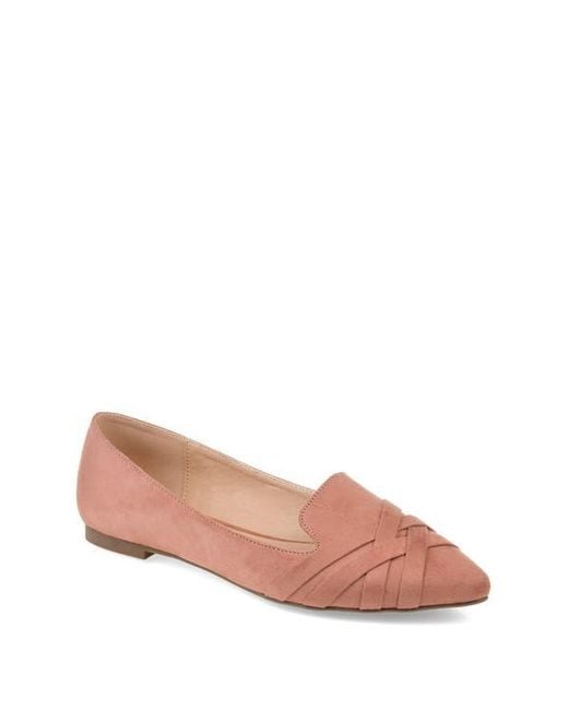 Journee Collection Pink Mindee Crisscross Toe Flat