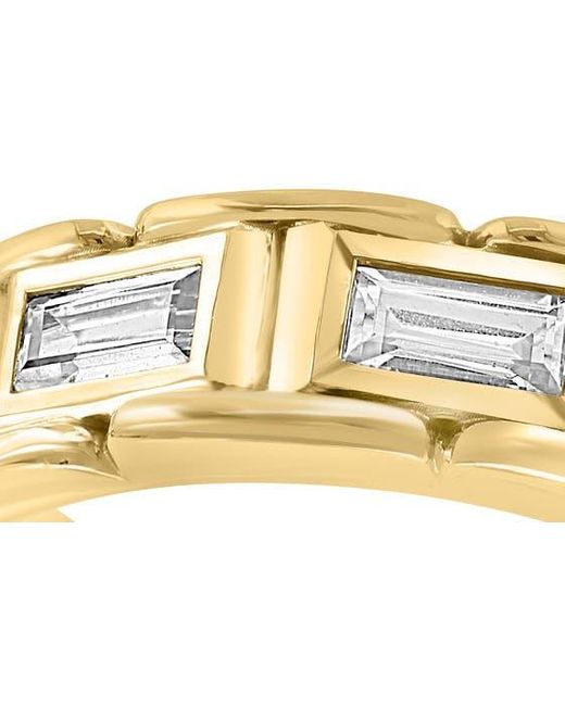 Effy Metallic 14k Gold Plated Sterling Silver Baguette Zircon Band Ring for men