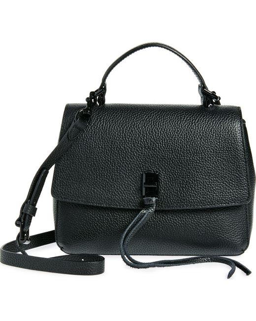 Rebecca Minkoff Black Darren Leather Top Handle Messenger Bag