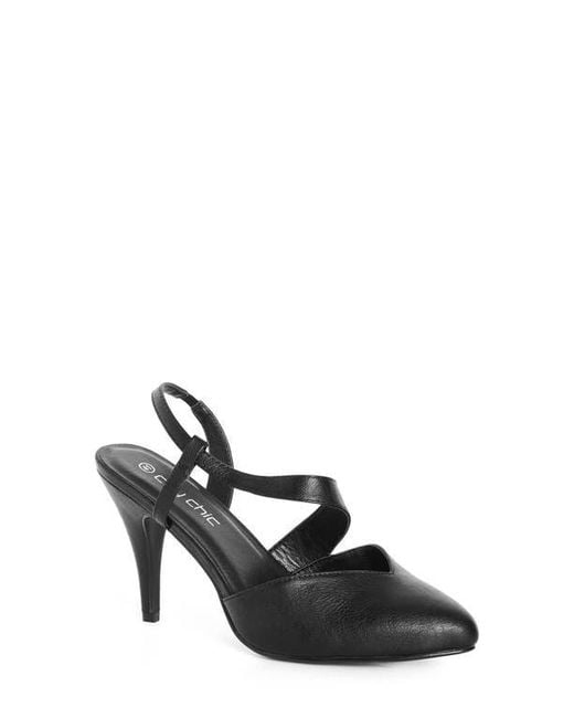 City Chic Black Helen Slingback Pump