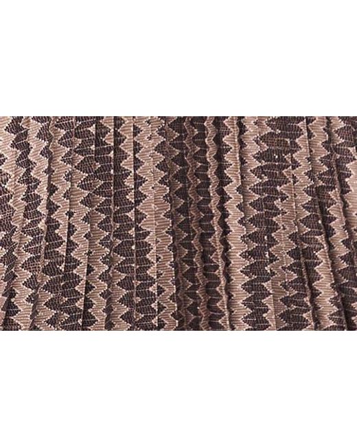 Halogen® Brown Zig Zag Pleated Skirt