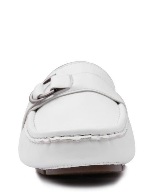 Aston Marc White Charter Side Buckle Driving Loafers for men