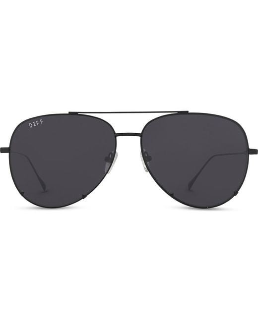 DIFF Black Scarlett Oversized Aviator Sunglasses