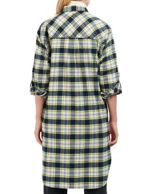Barbour Multicolor Lunan Plaid Long Sleeve Cotton Flannel Shirtdress