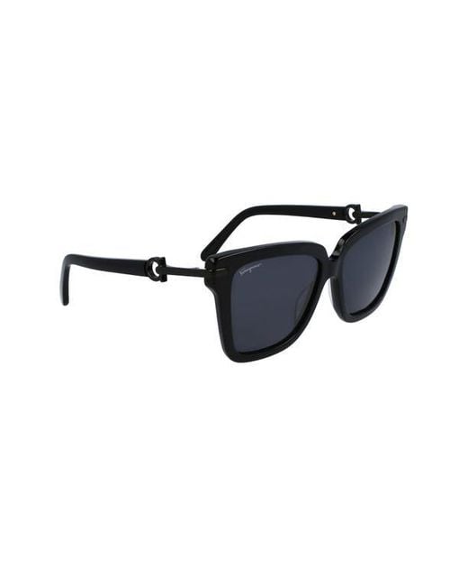 Ferragamo Black 57Mm Square Sunglasses