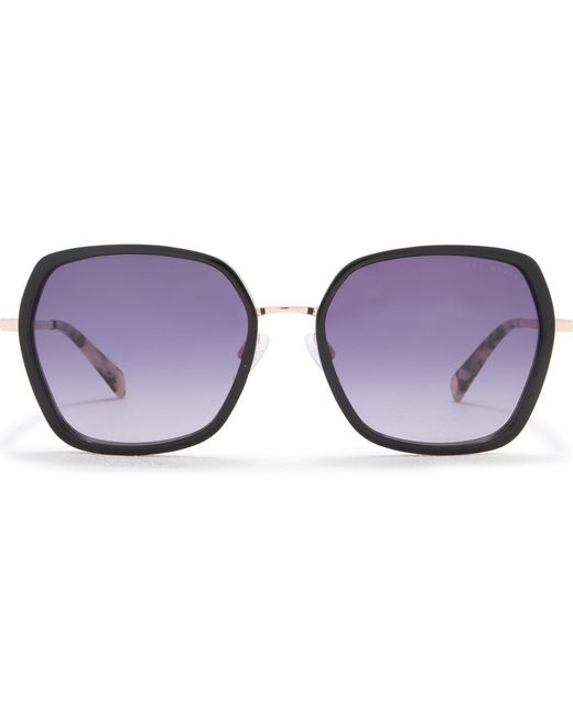 Ted Baker Purple 56Mm Square Sunglasses