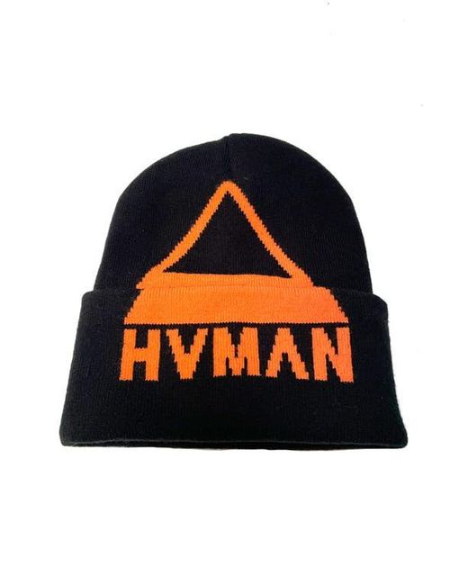 HVMAN Blue Triangle Logo Knit Beanie for men
