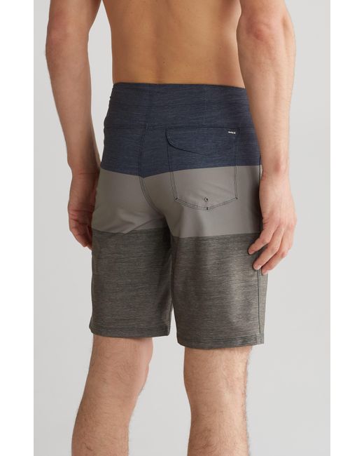 Hurley Gray Colorblock Board Shorts for men