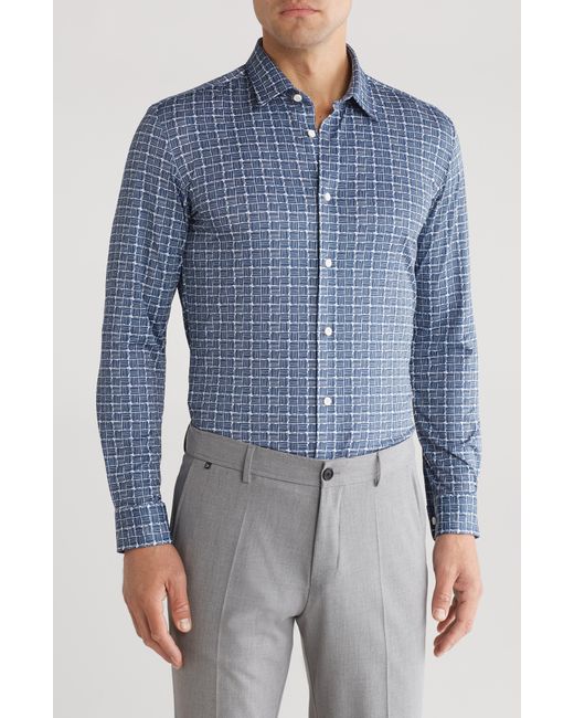Boss Blue Roan Kent Long Sleeve Button-up Shirt for men